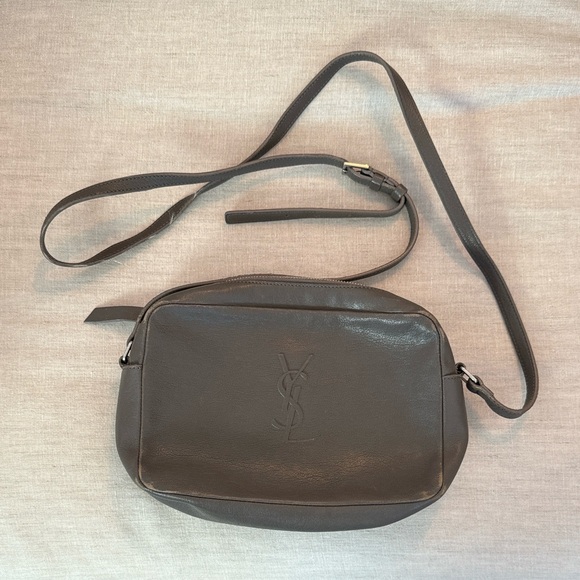 Yves Saint Laurent Gray Leather Crossbody Bag - Picture 2 of 10